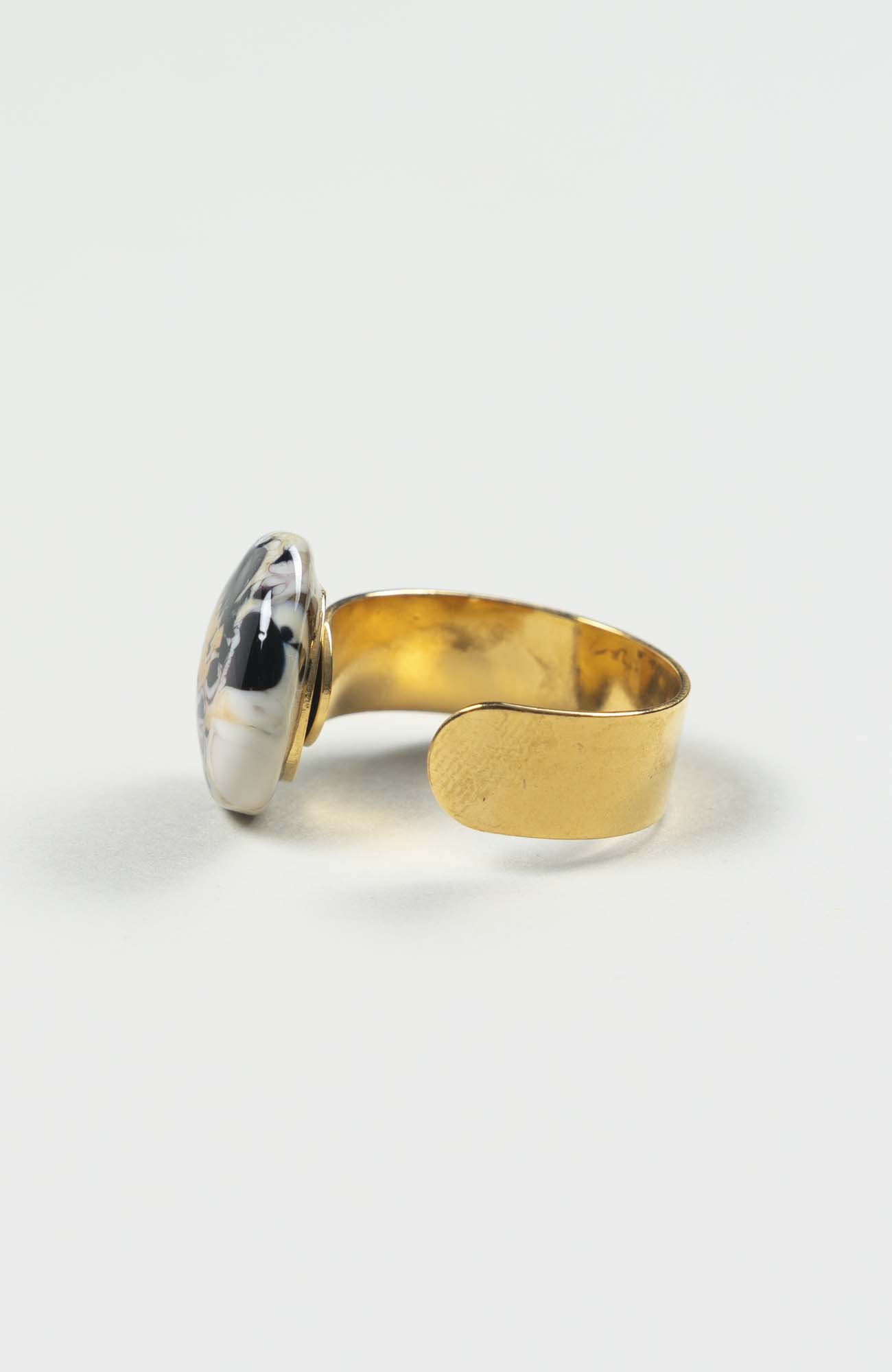 Bague plate Intense Doré