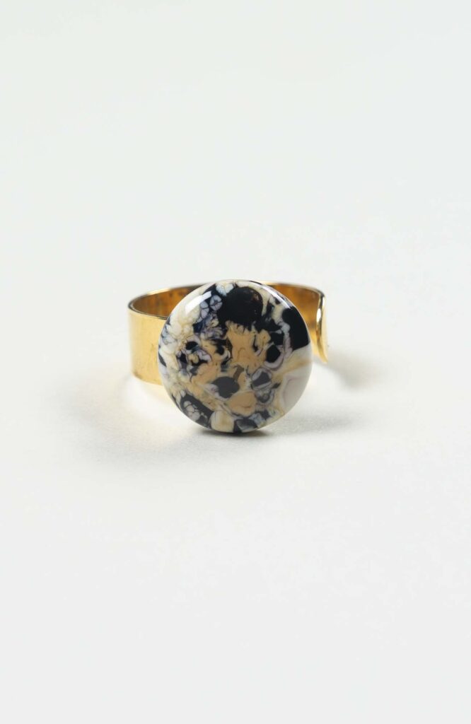 Bague plate Intense Doré