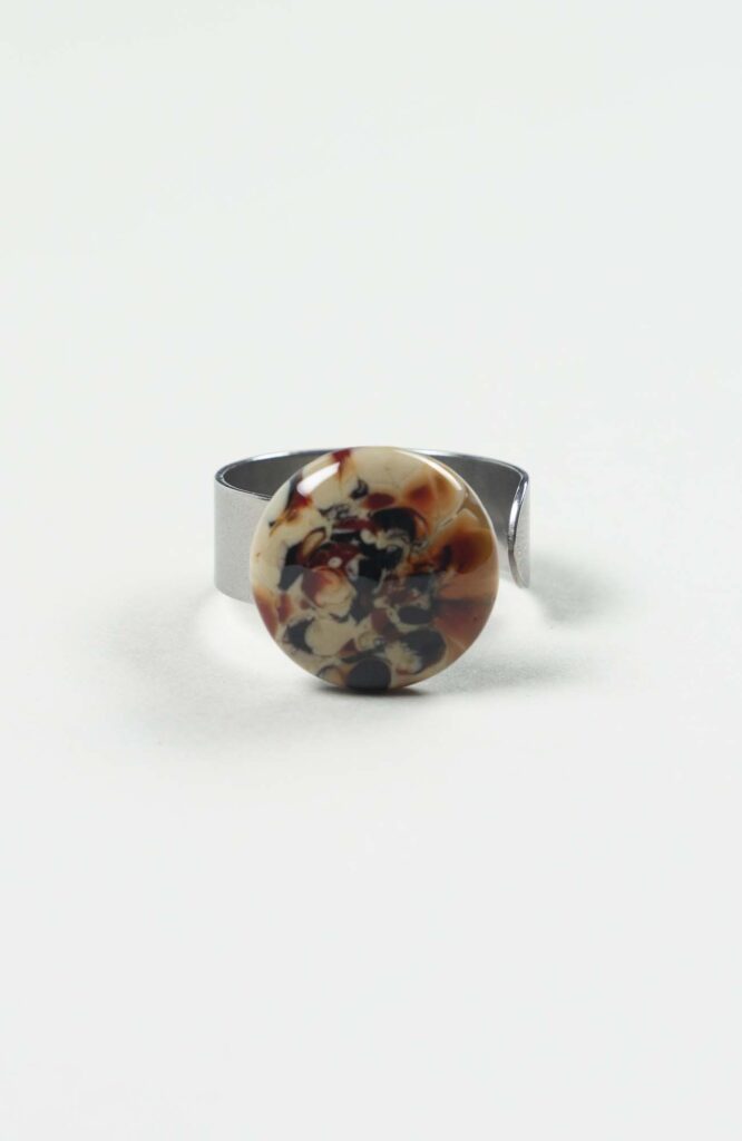 Bague plate Velours Argenté