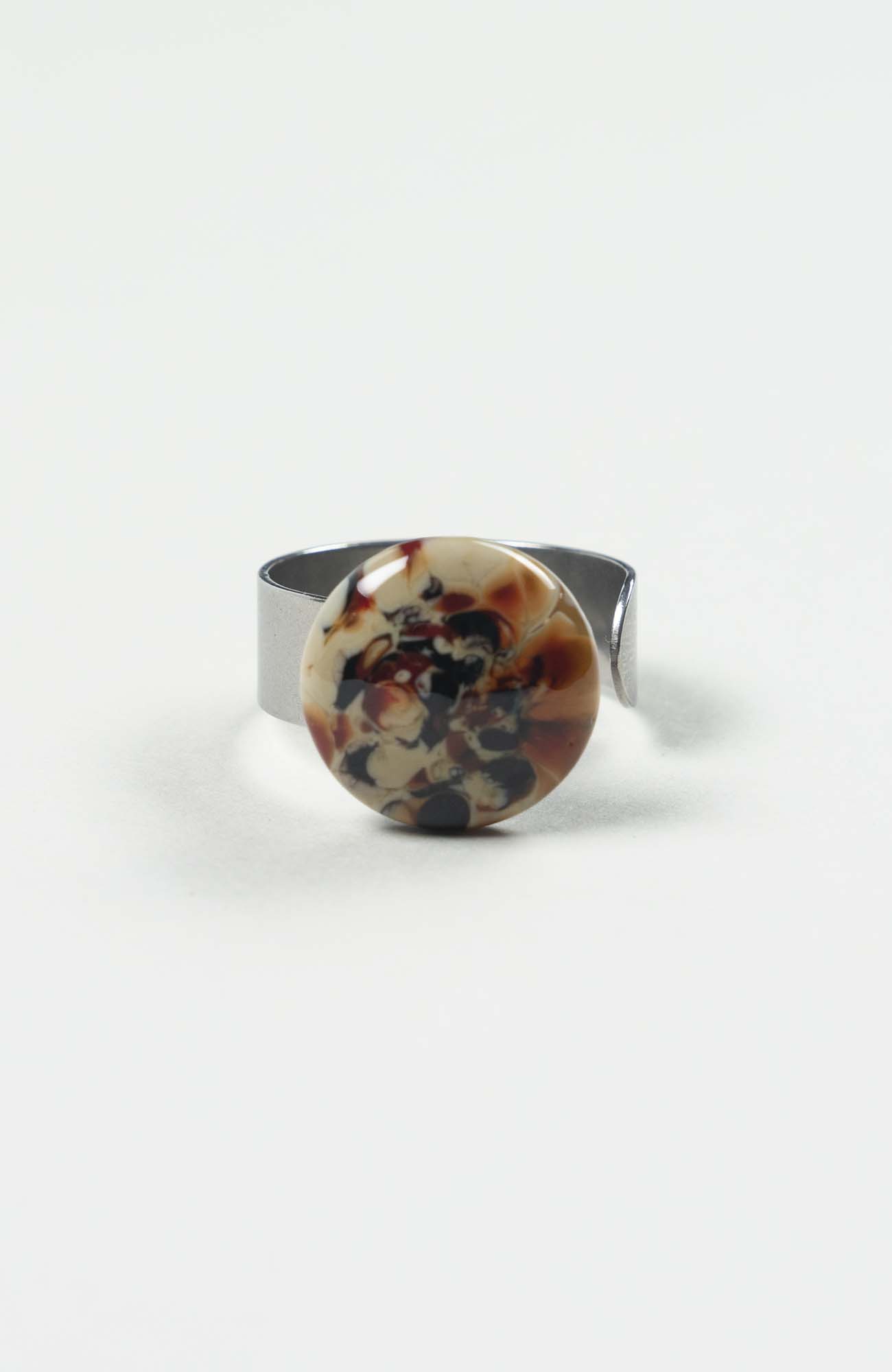 Bague plate Velours Argenté