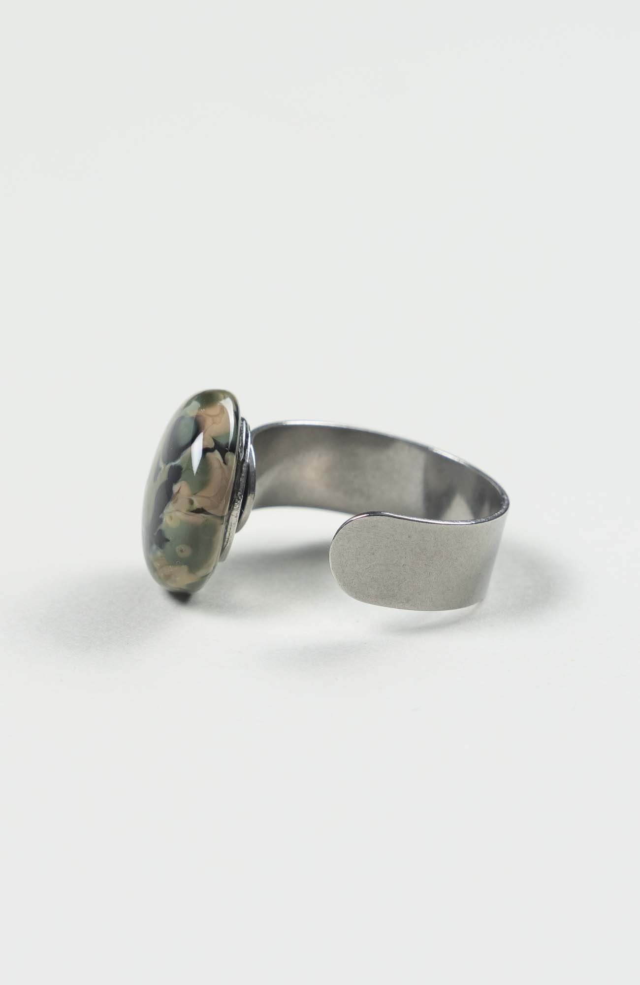 Bague plate British Argenté