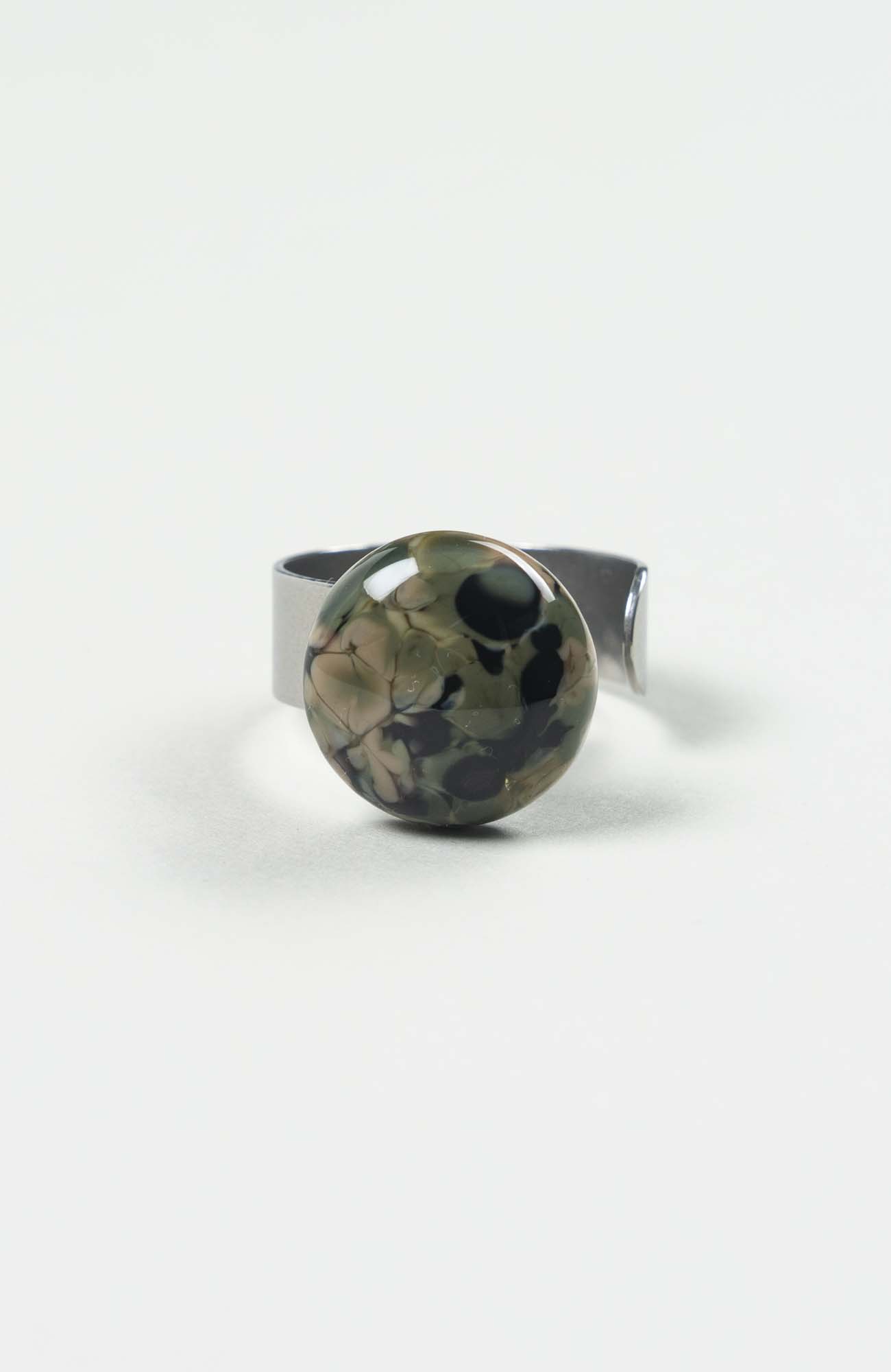 Bague plate British Argenté