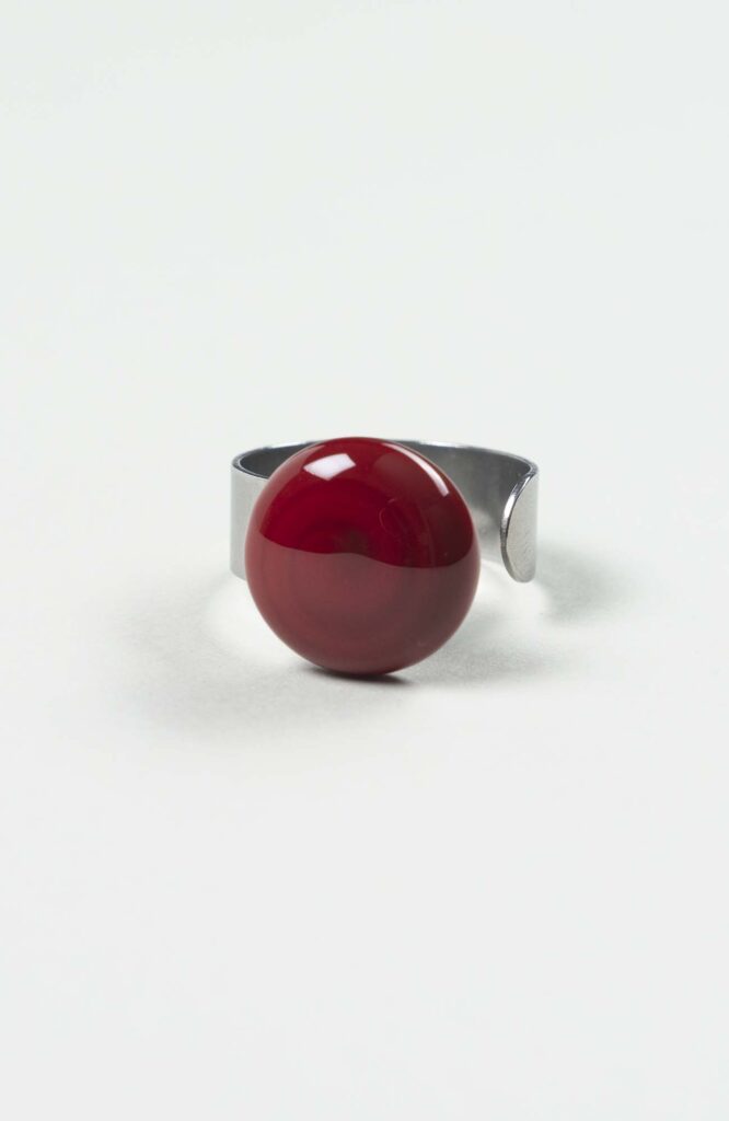 Bague plate Velours Uni Argenté