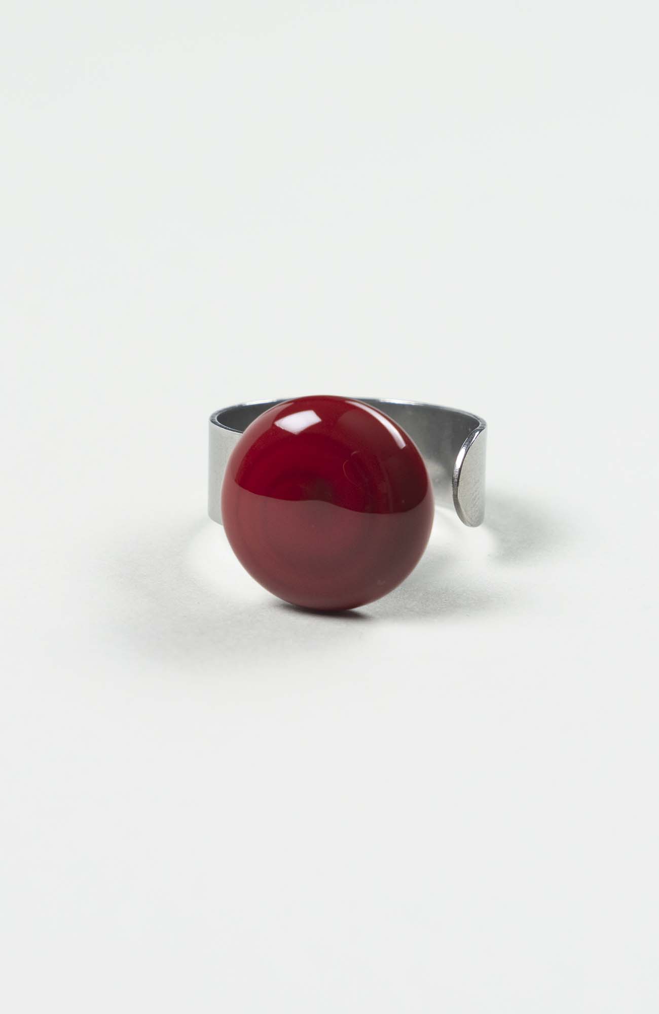 Bague plate Velours Uni Argenté