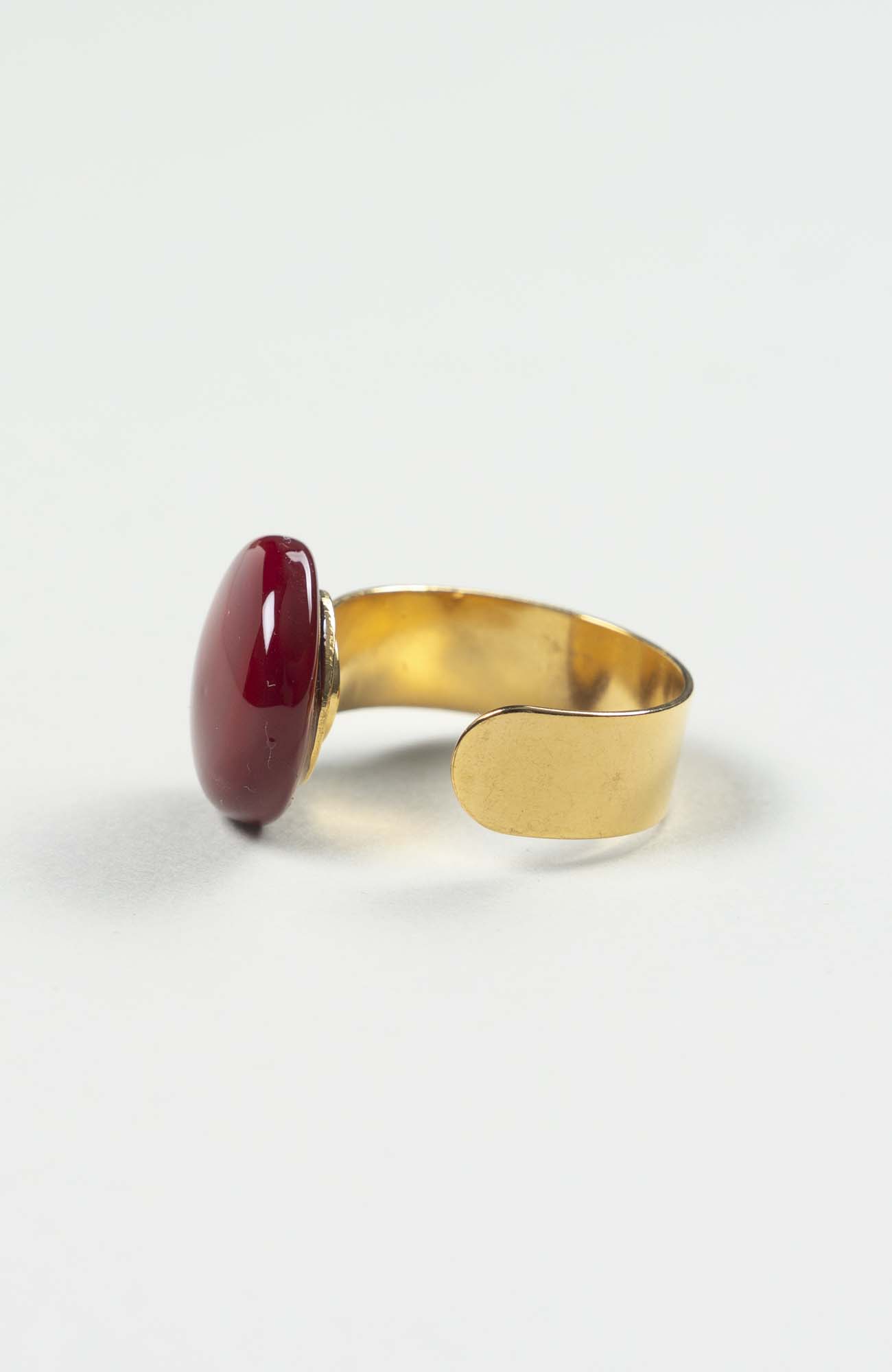 Bague plate Velours Uni Doré