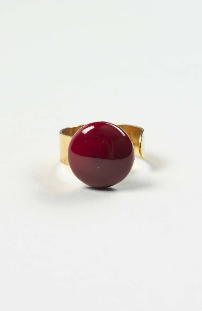 Bague plate Velours Uni Doré