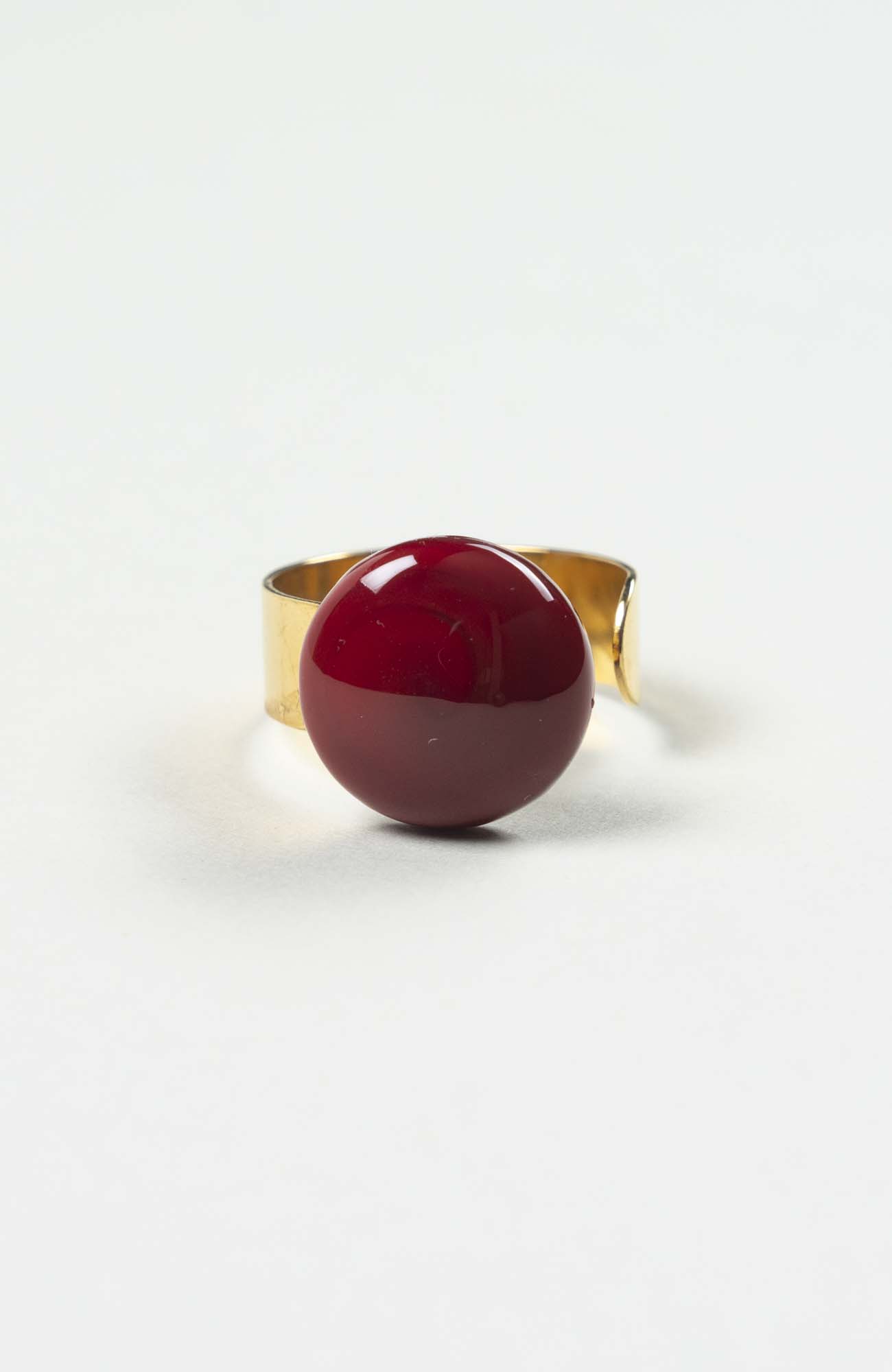 Bague plate Velours Uni Doré
