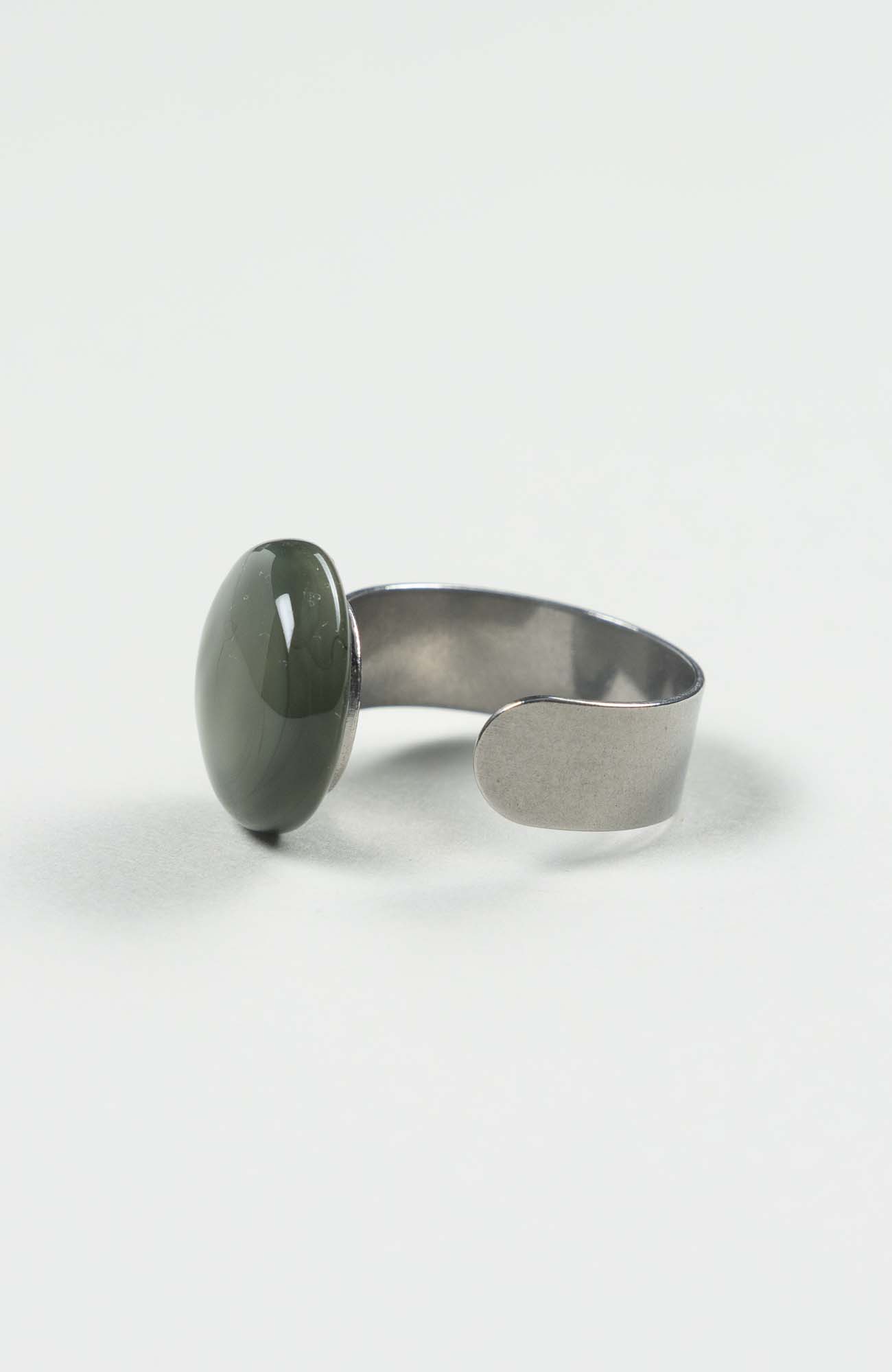 Bague plate British Uni Argenté