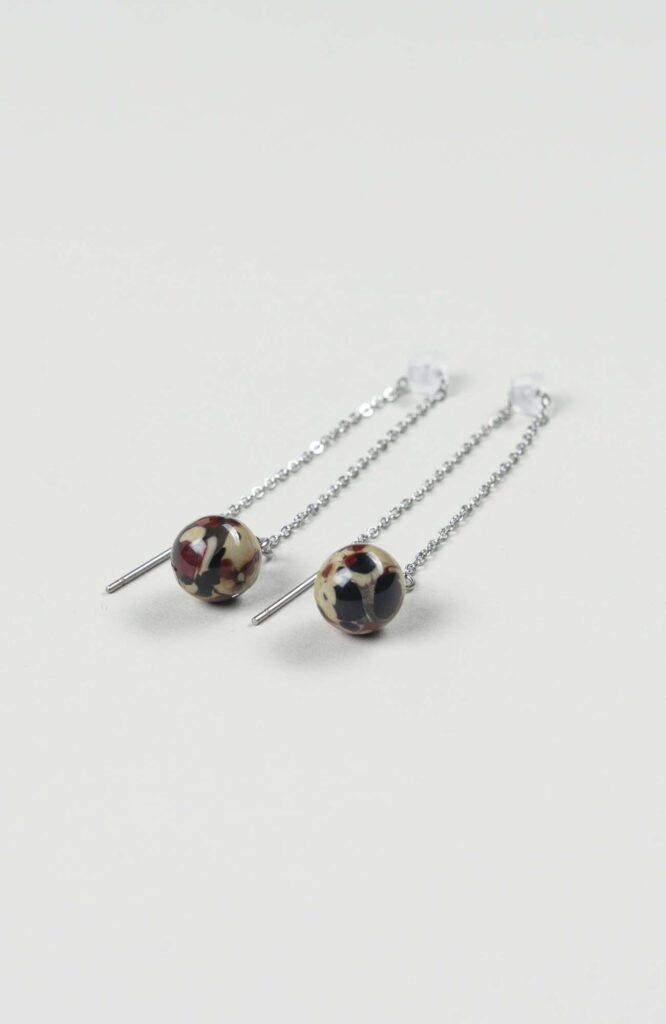 Boucles d'oreilles chaînettes Velours Argenté