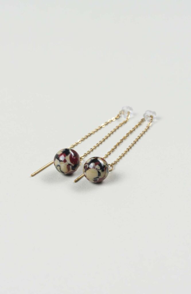 Boucles d'oreilles chaînettes Velours Doré