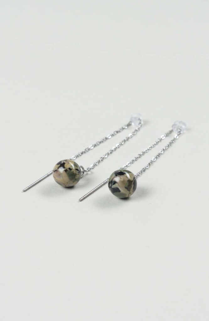 Boucles d'oreilles chaînettes British Argenté