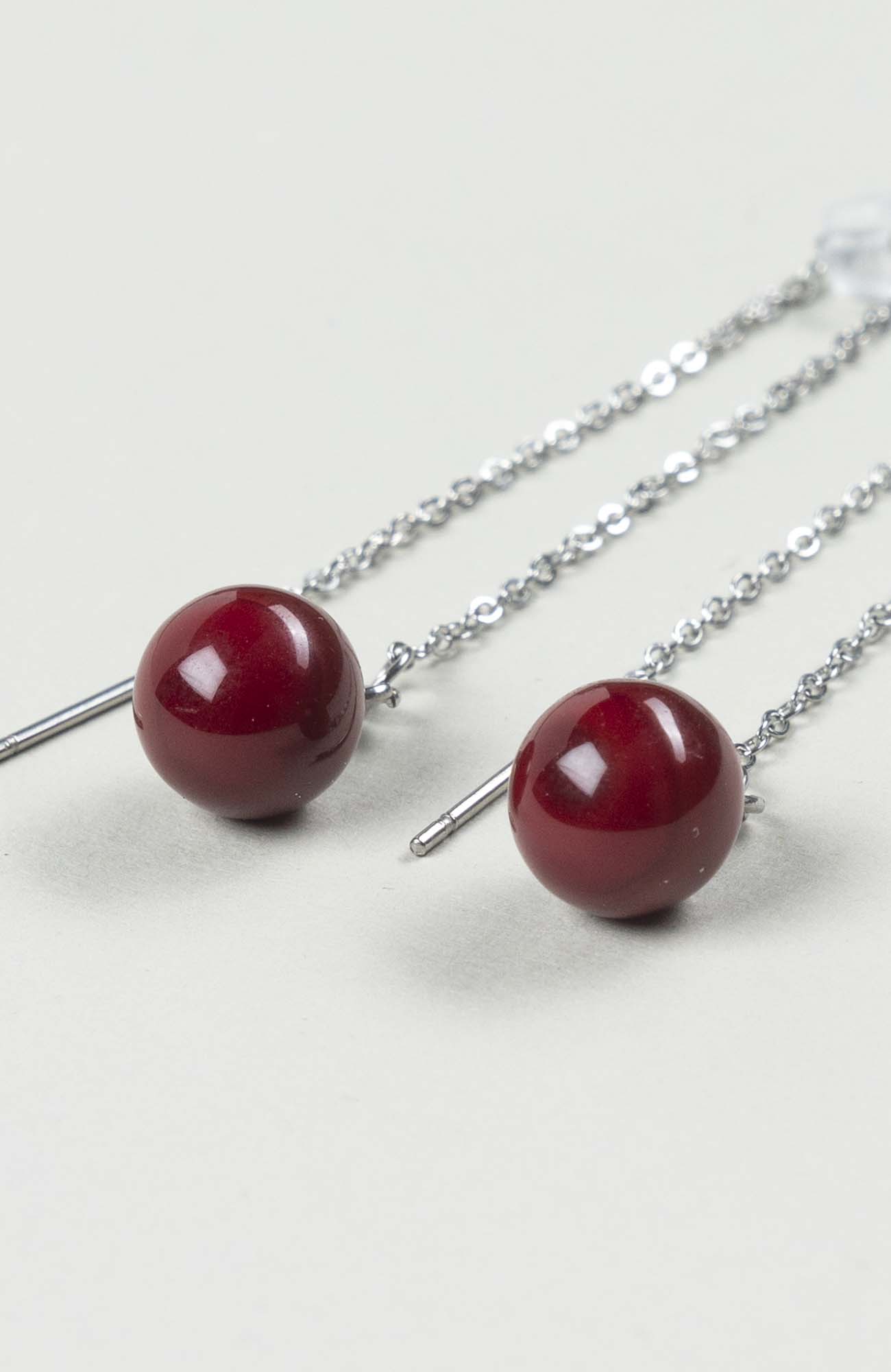Boucles d’oreilles chaînettes Velours Uni Argenté