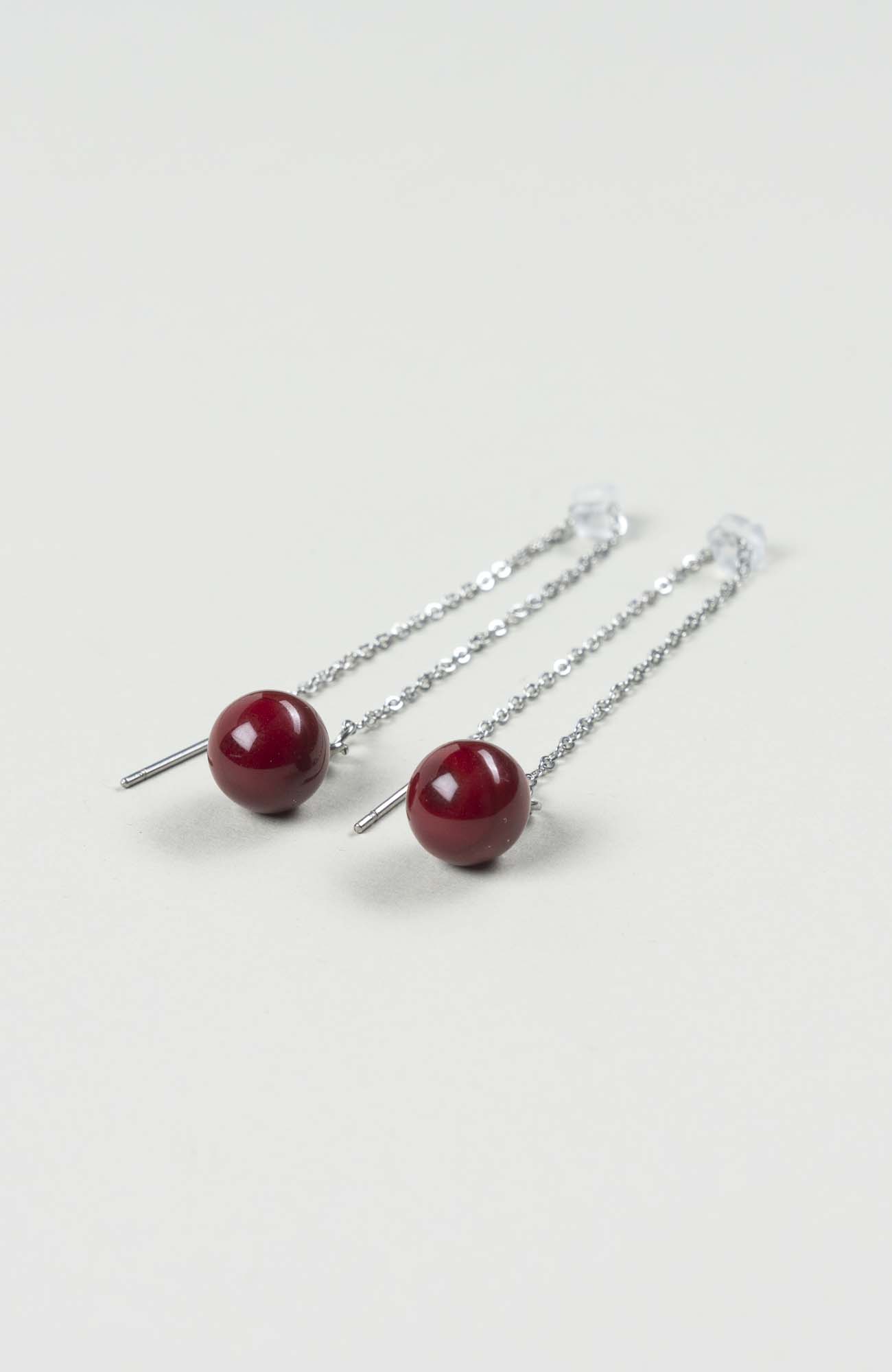 Boucles d’oreilles chaînettes Velours Uni Argenté