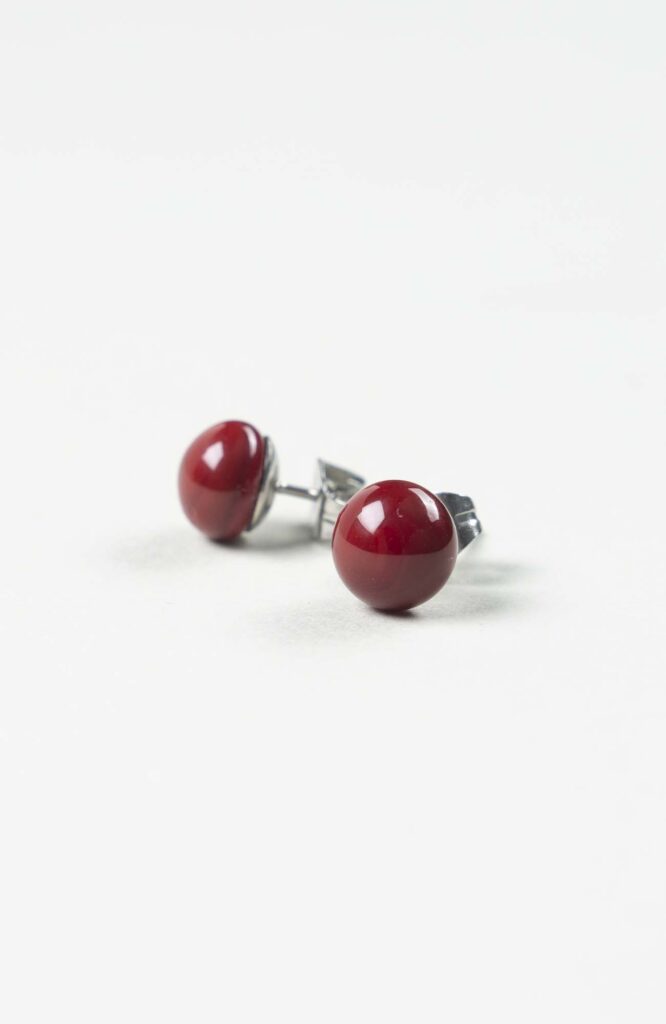 Clous d'oreilles Velours Uni Argenté