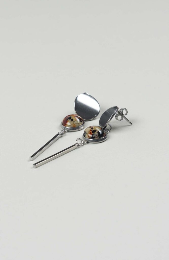 Clous d'oreilles pendants Velours Argenté