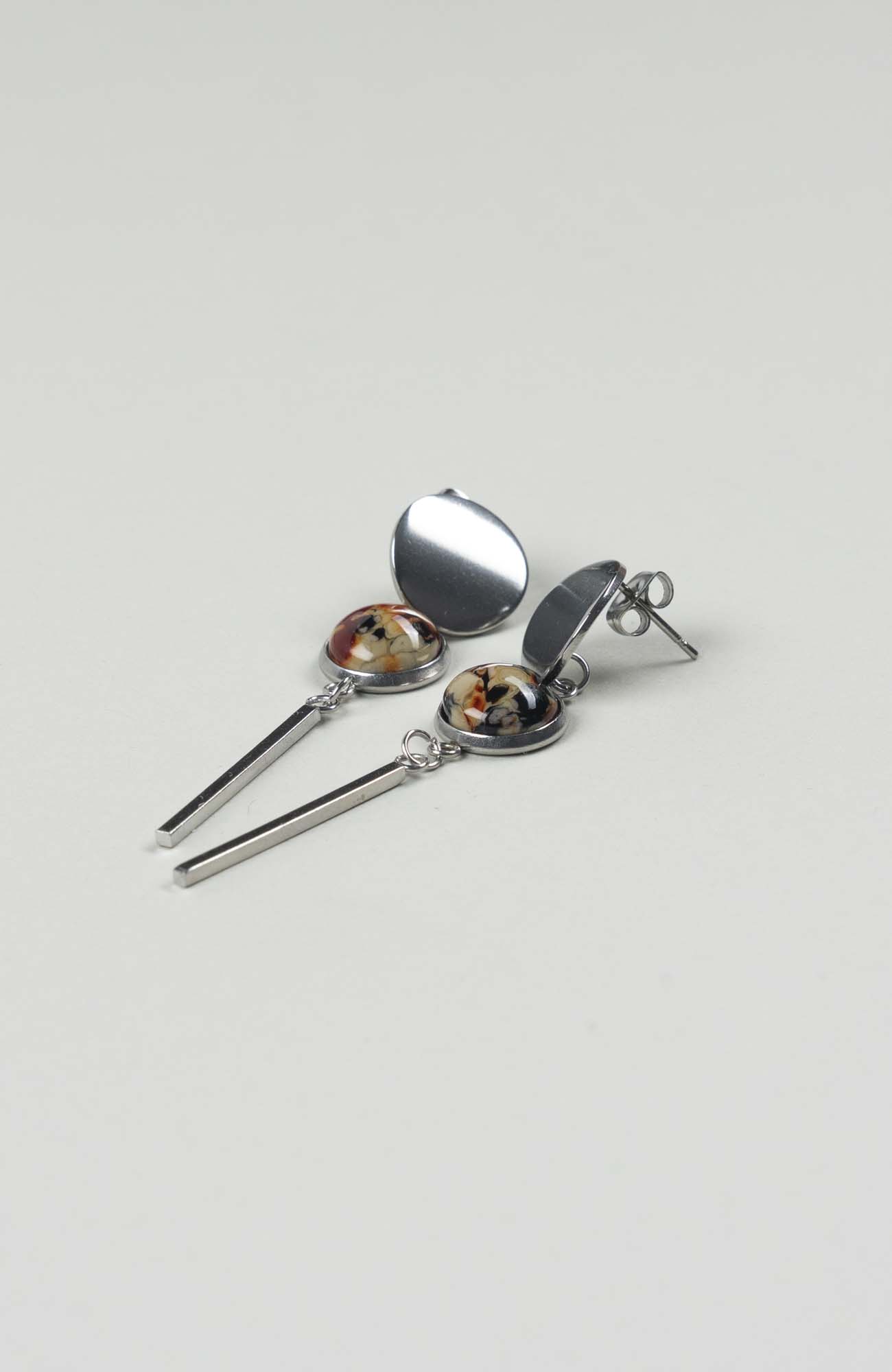 Clous d’oreilles pendants Velours Argenté