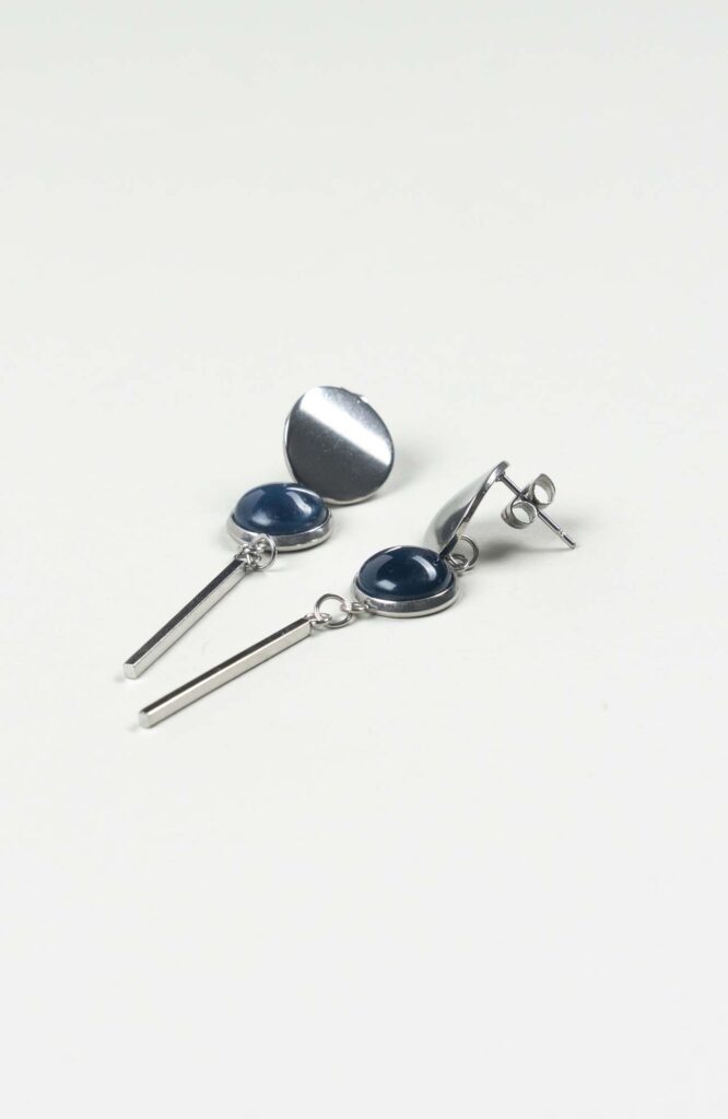 Clous d'oreilles pendants Azura Uni Argenté