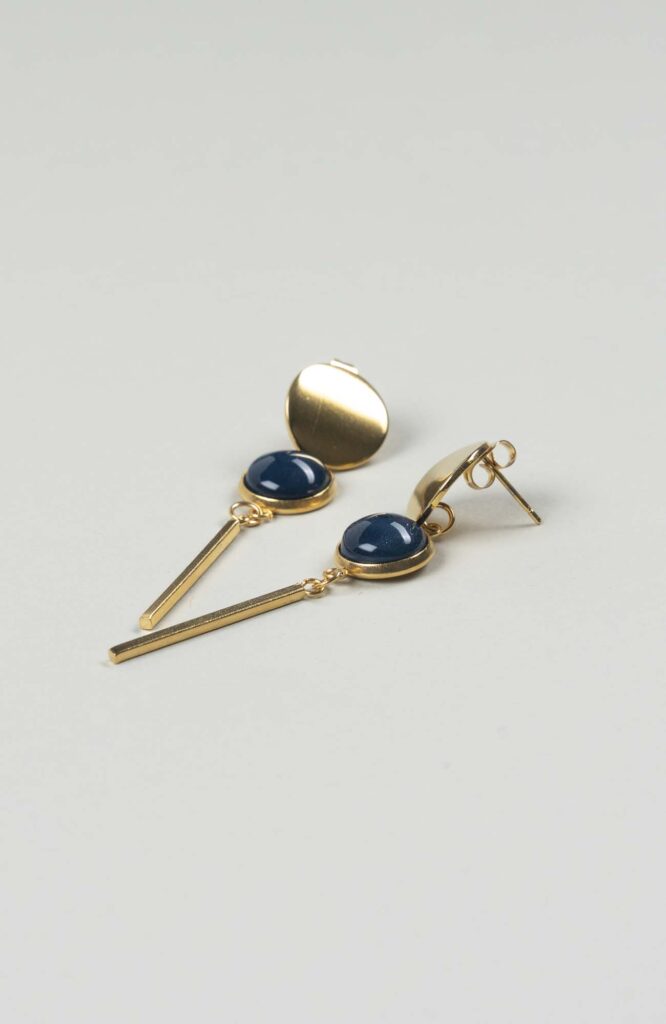 Clous d'oreilles pendants Azura Uni Doré
