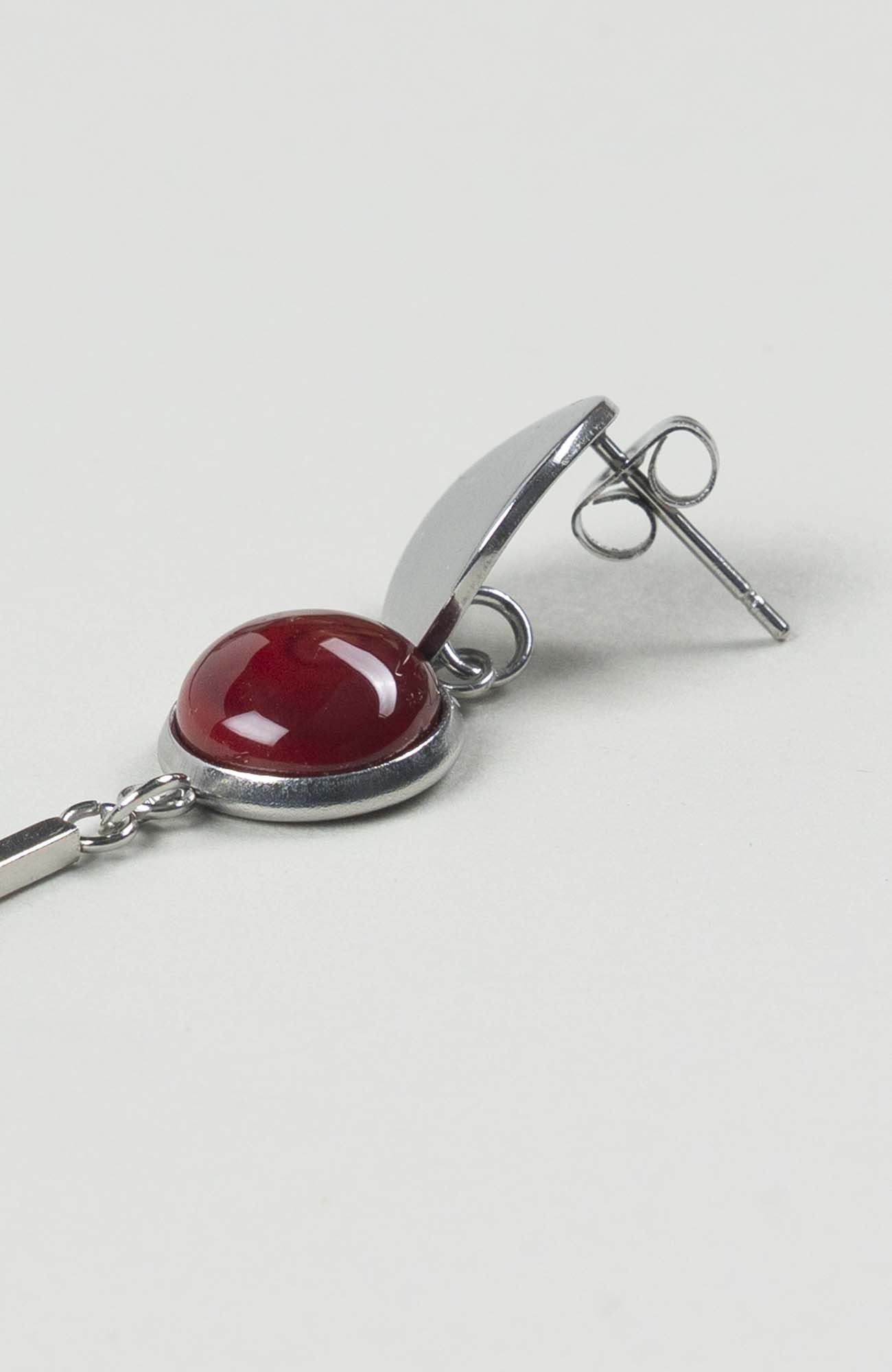 Clous d’oreilles pendants Velours Uni Argenté