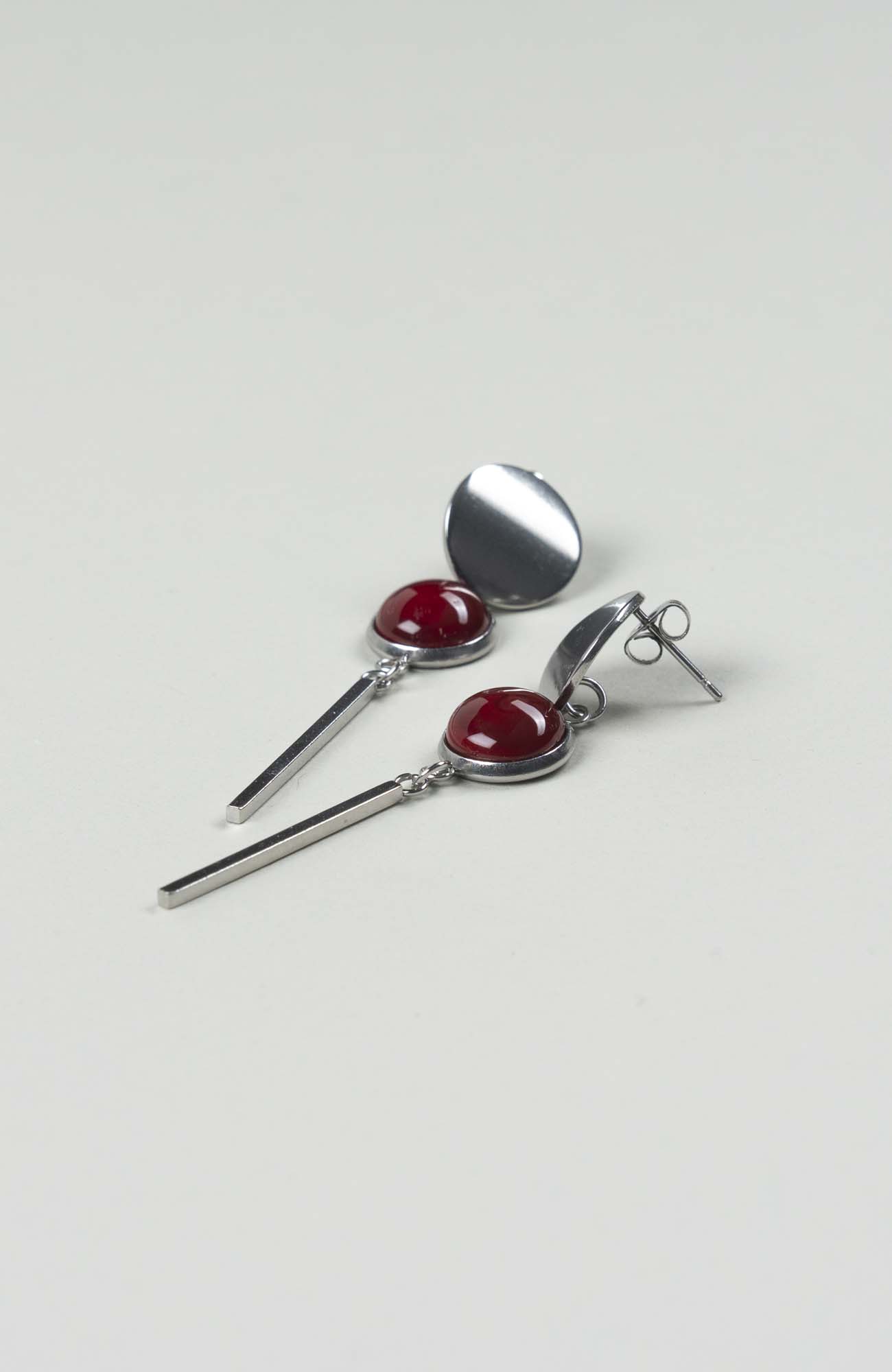 Clous d’oreilles pendants Velours Uni Argenté