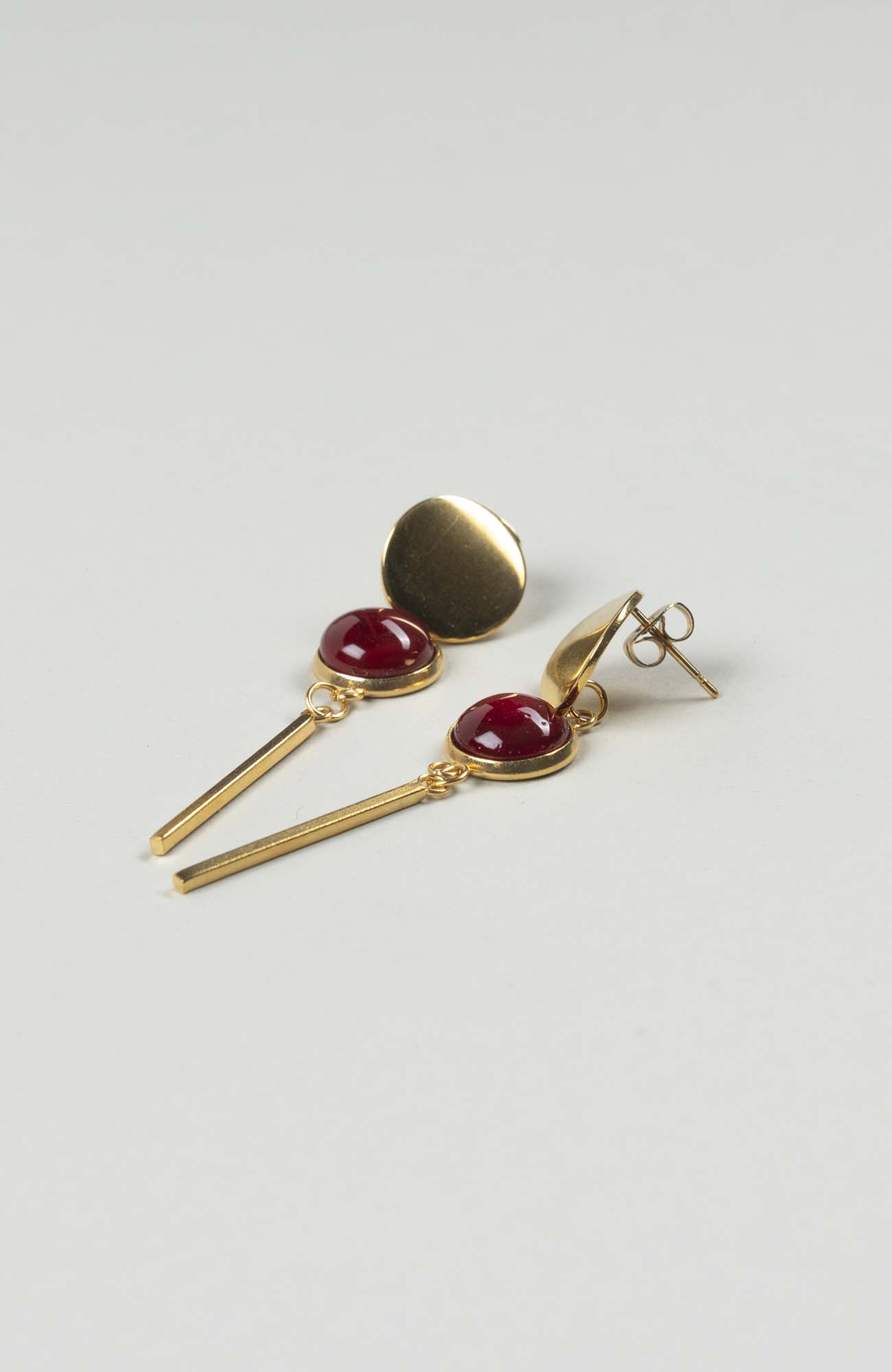Clous d&rsquo;oreilles pendants Velours Uni Doré