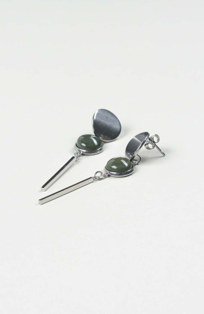 Clous d'oreilles pendants British Uni Argenté