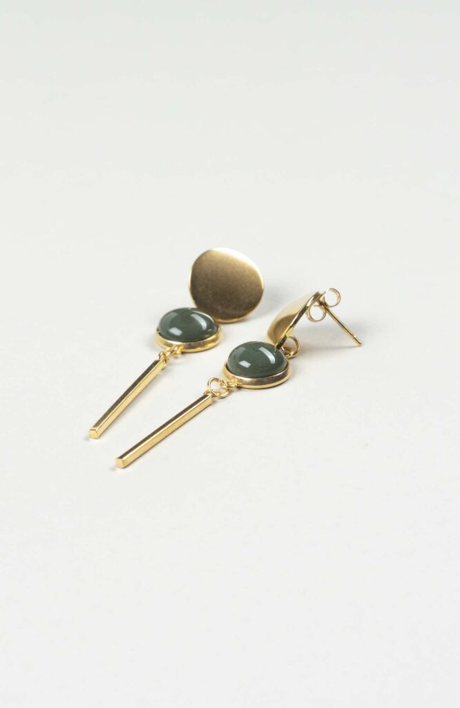 Clous d'oreilles pendants British Uni Doré