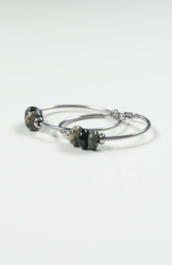 Boucles d'oreilles créoles British Argenté