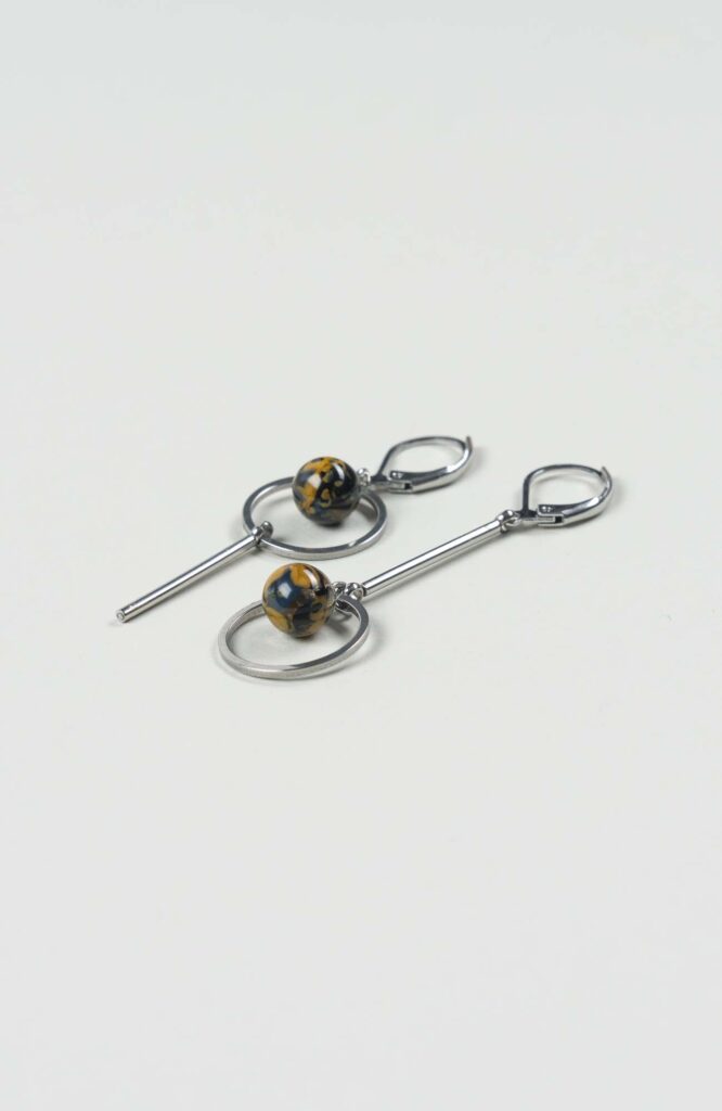 Boucles d'oreilles destructurées Azura Argenté