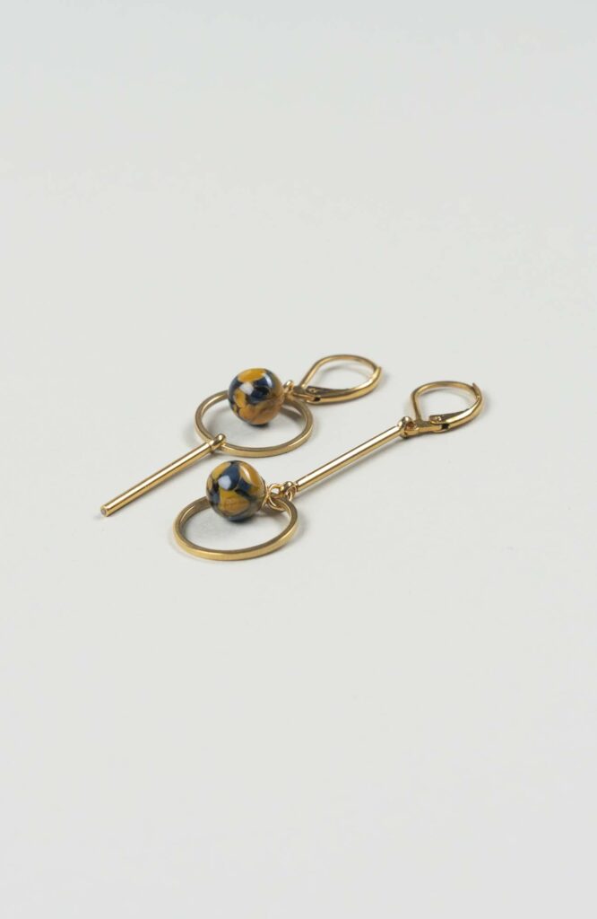 Boucles d'oreilles destructurées Azura Doré
