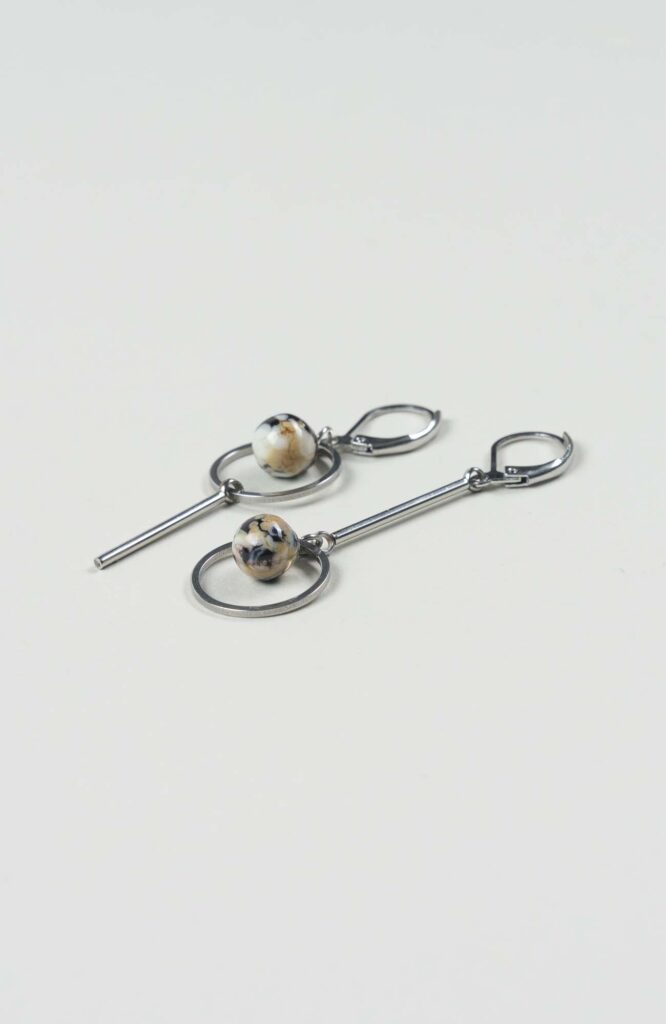 Boucles d'oreilles destructurées Intense Argenté