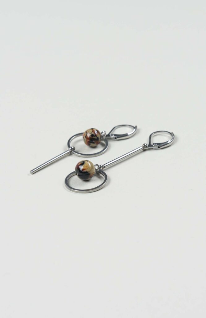 Boucles d'oreilles destructurées Velours Argenté