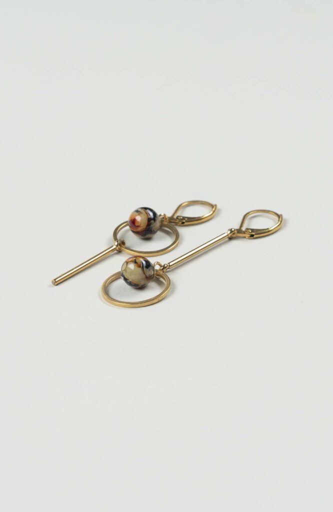 Boucles d'oreilles destructurées Velours Doré