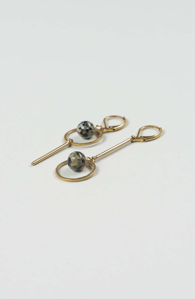 Boucles d'oreilles destructurées British Doré