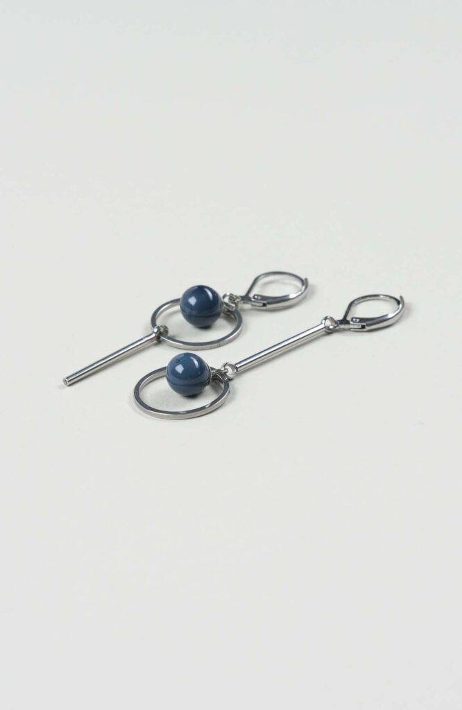 Boucles d'oreilles destructurées Azura Uni Argenté