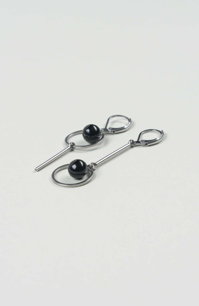 Boucles d'oreilles destructurées Intense Uni Argenté