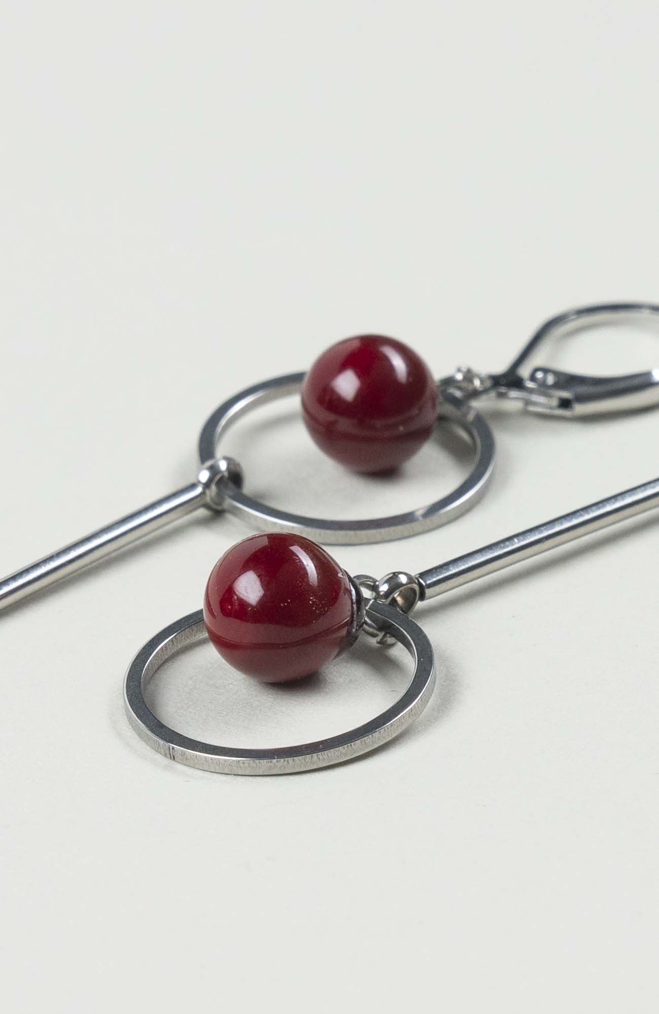 Boucles d’oreilles destructurées Velours Uni Argenté