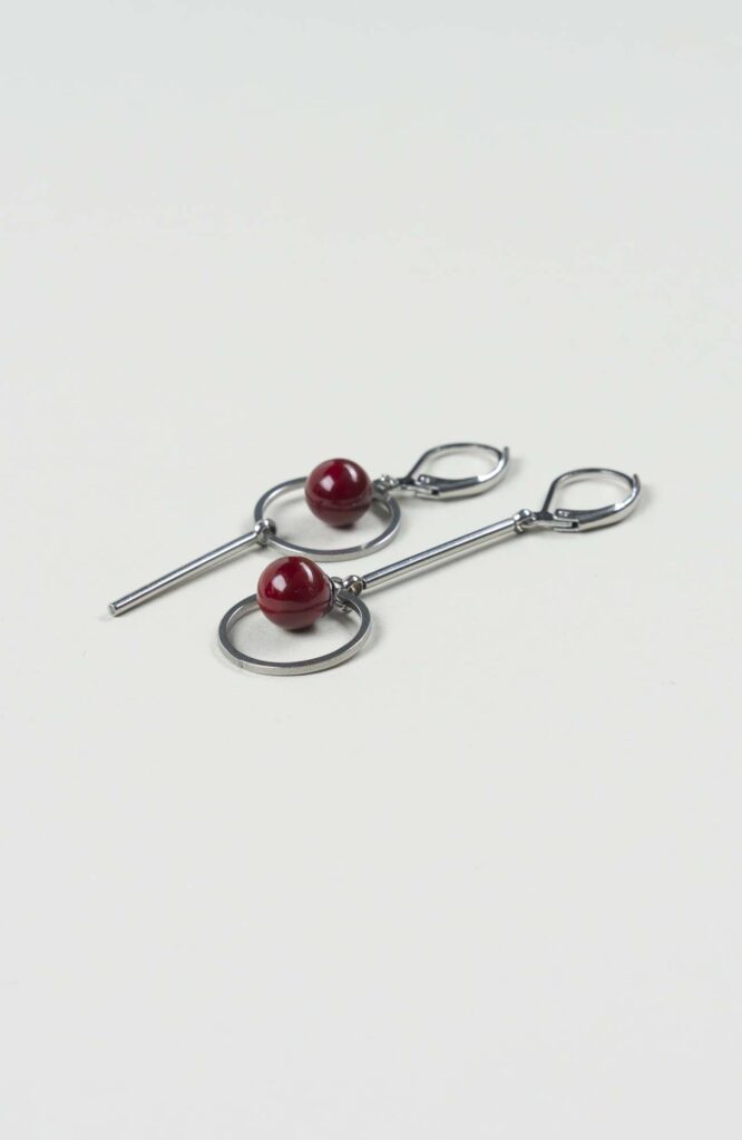 Boucles d'oreilles destructurées Velours Uni Argenté