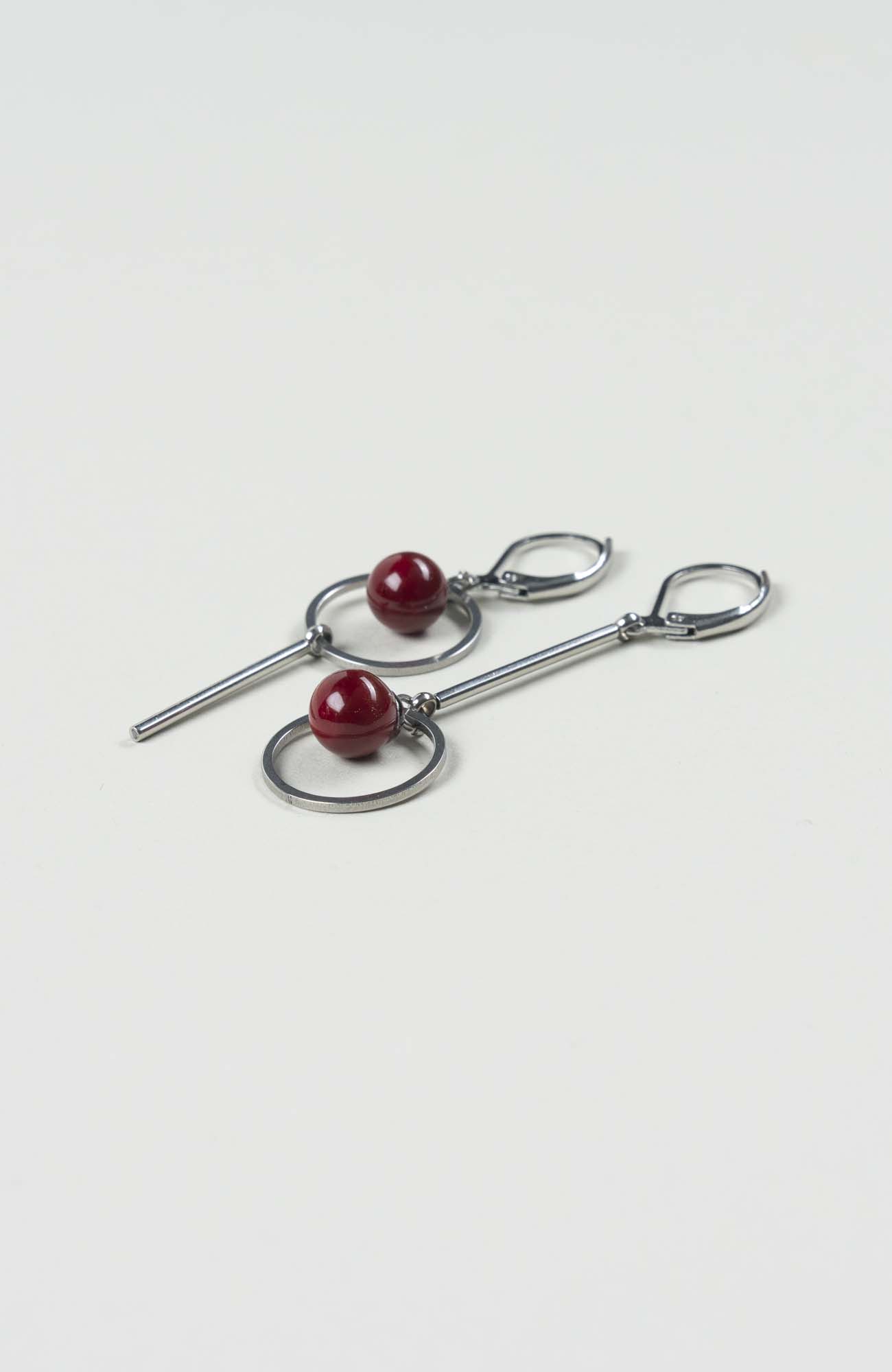 Boucles d’oreilles destructurées Velours Uni Argenté