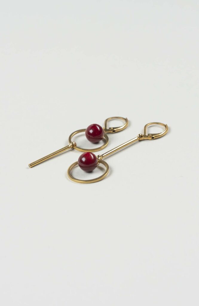 Boucles d'oreilles destructurées Velours Uni Doré
