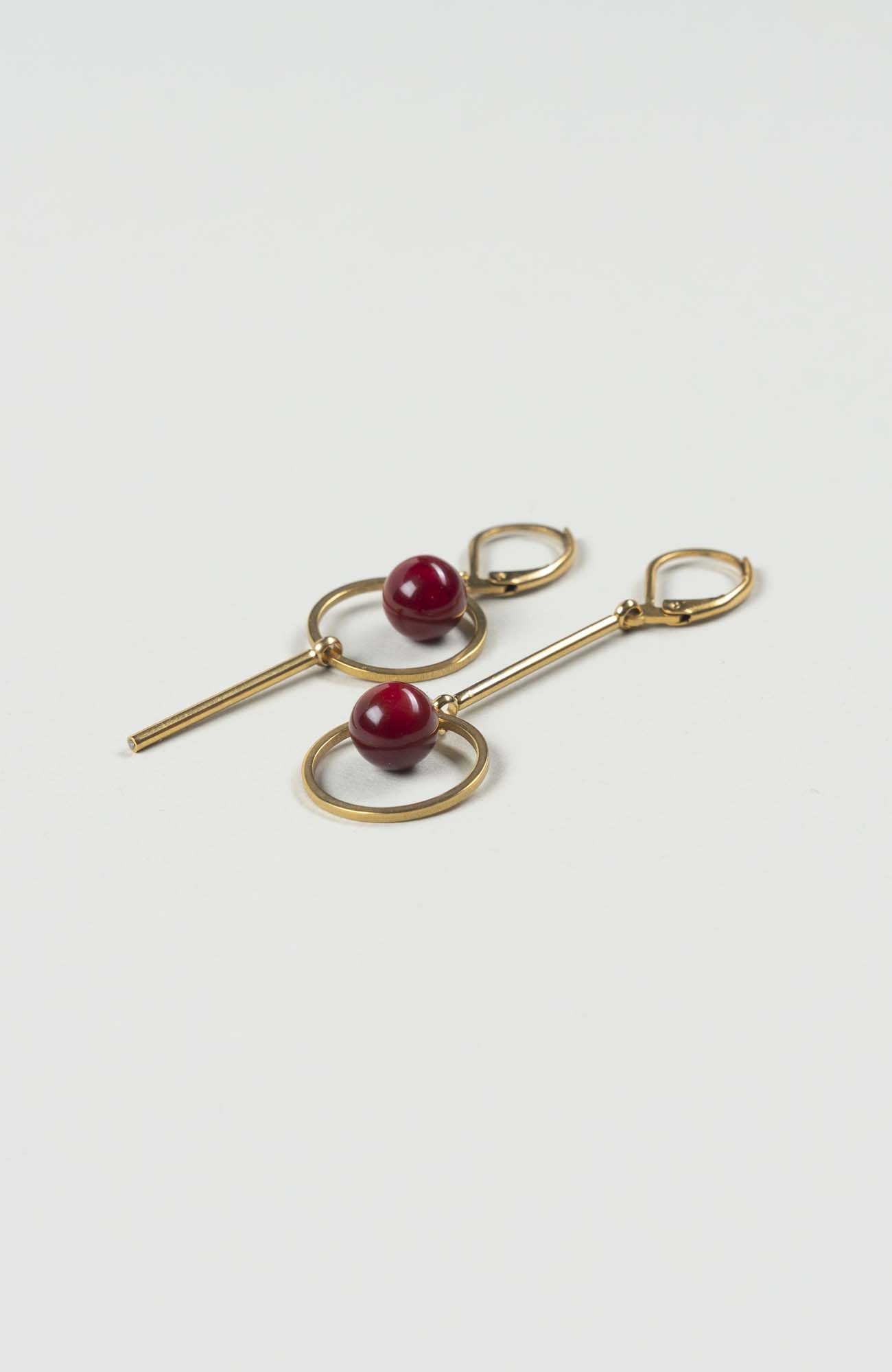 Boucles d’oreilles destructurées Velours Uni Doré