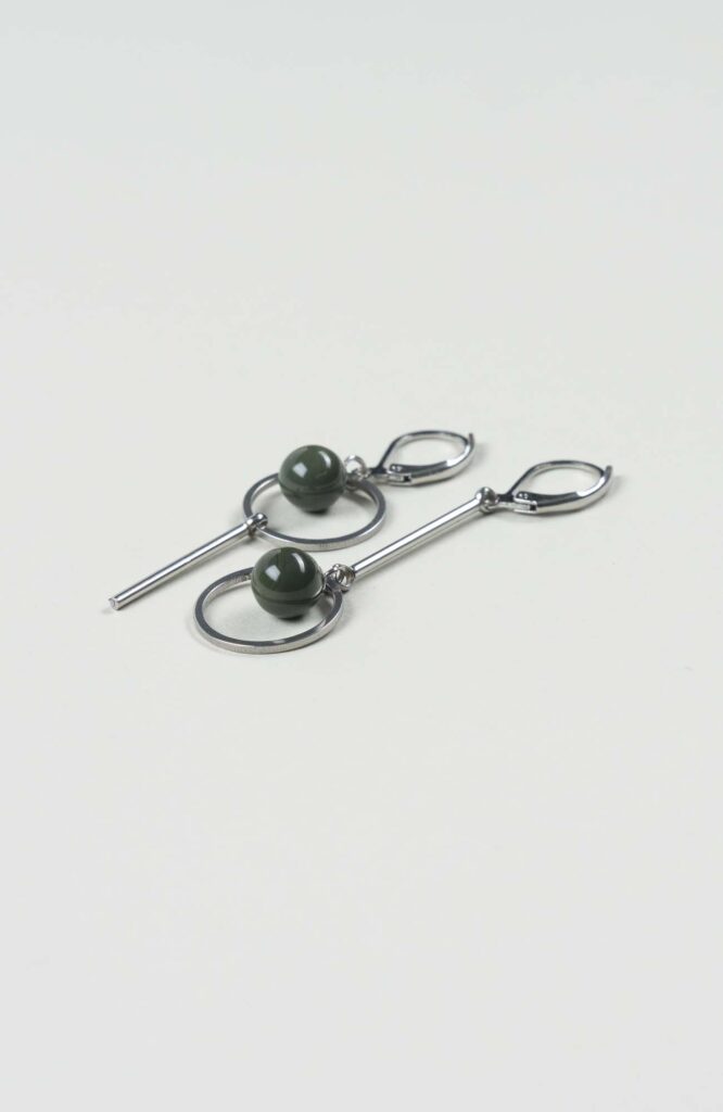Boucles d'oreilles destructurées British Uni Argenté