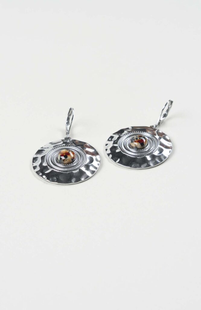 Boucles d'oreilles disques Velours Argenté