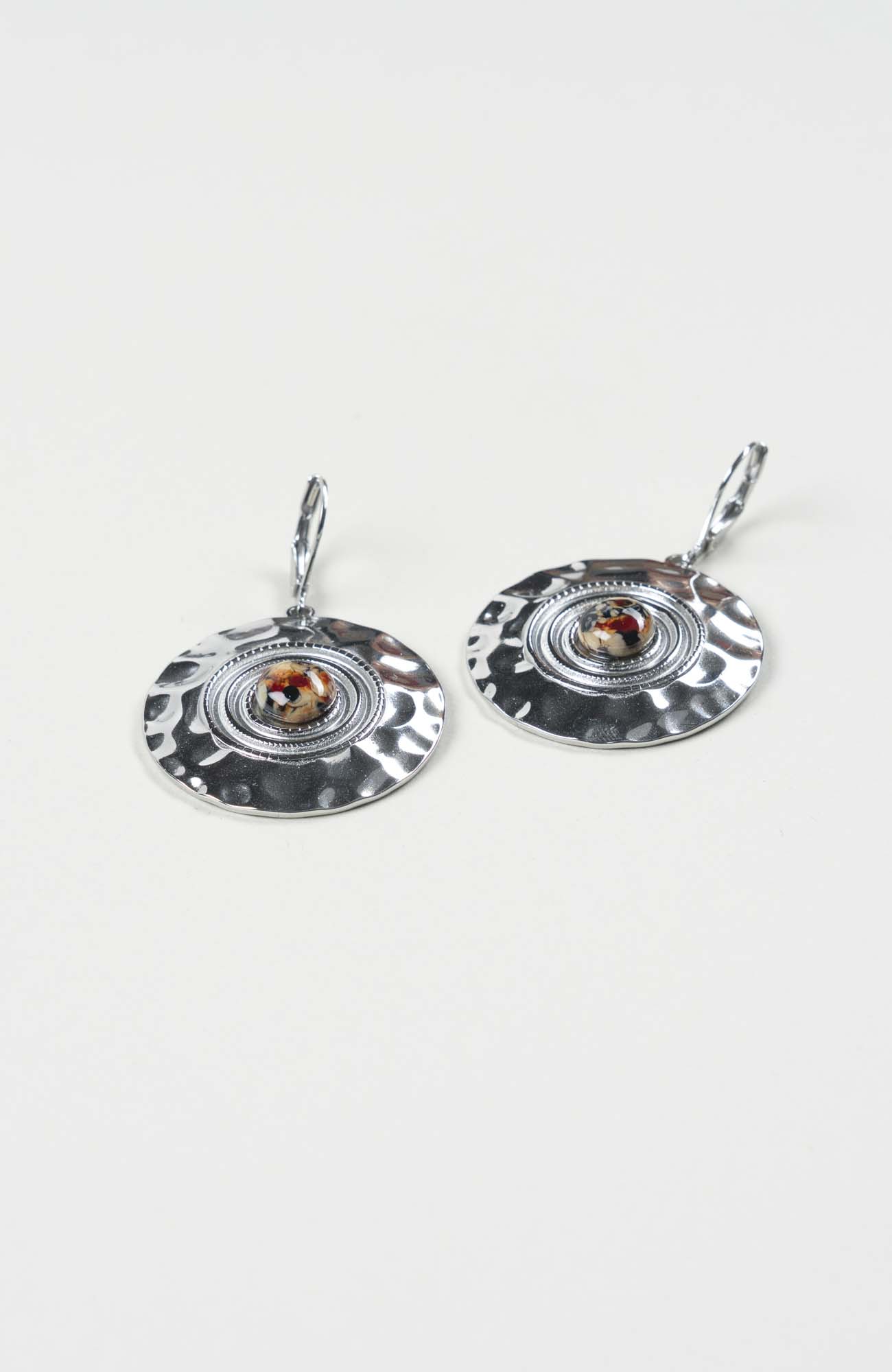Boucles d&rsquo;oreilles disques Velours Argenté