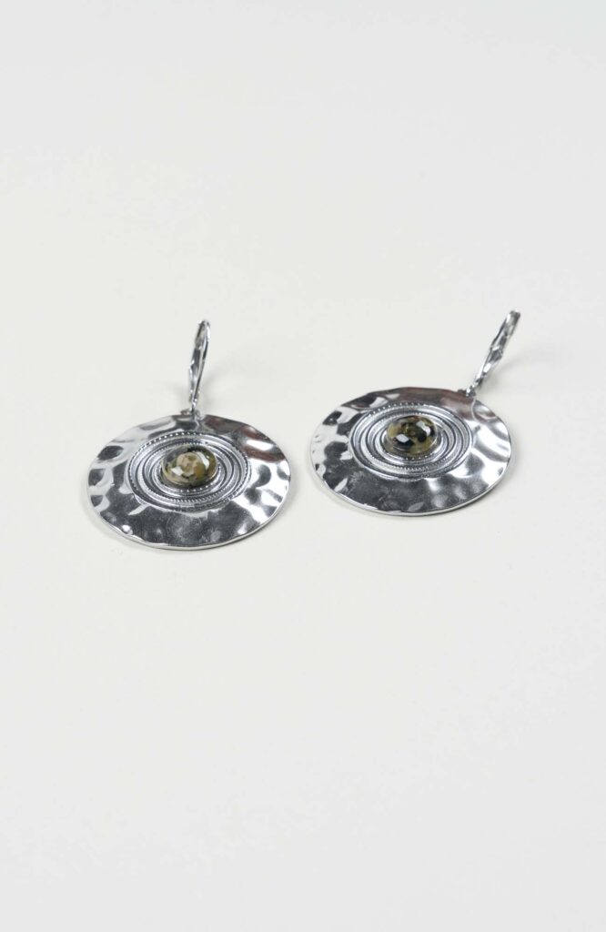 Boucles d'oreilles disques British Argenté