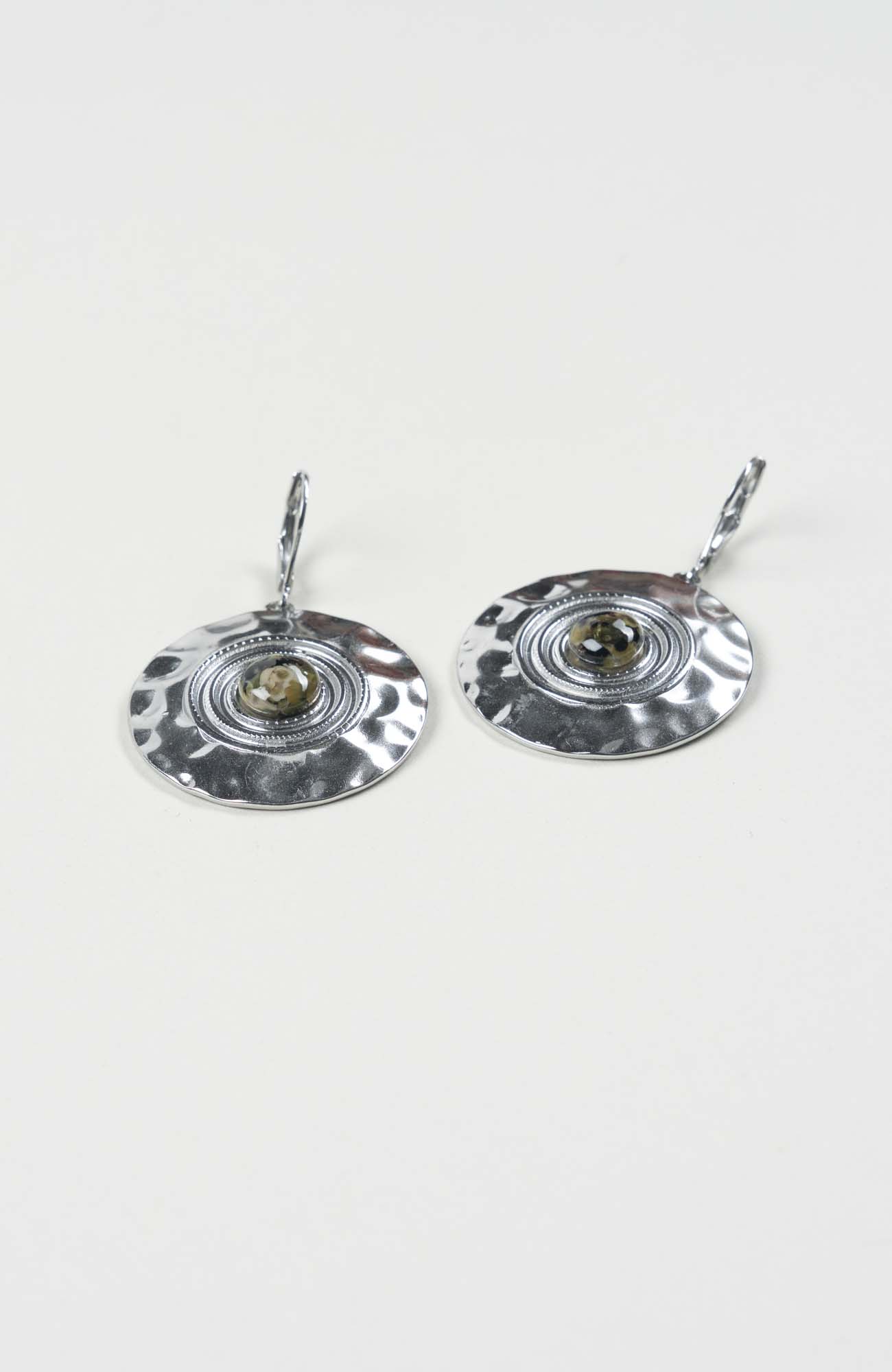 Boucles d’oreilles disques British Argenté