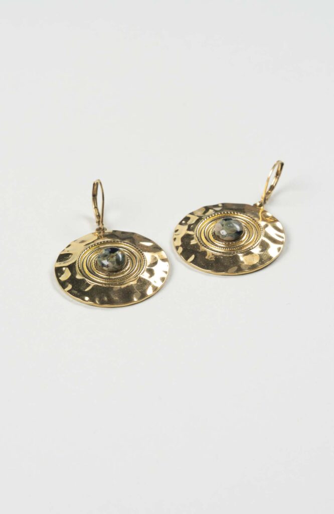Boucles d'oreilles disques British Doré