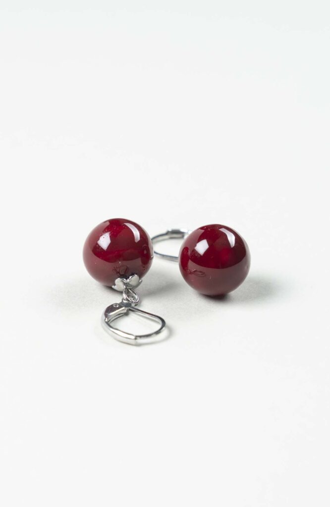 Boucles d'oreilles perles Velours Uni Argenté