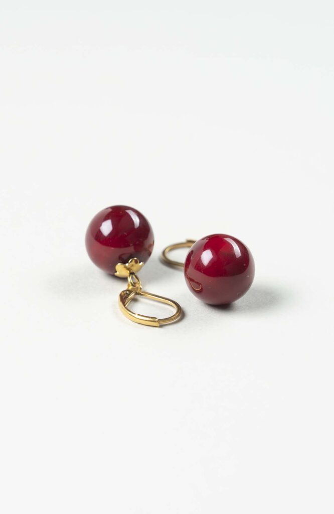 Boucles d'oreilles perles Velours Uni Doré
