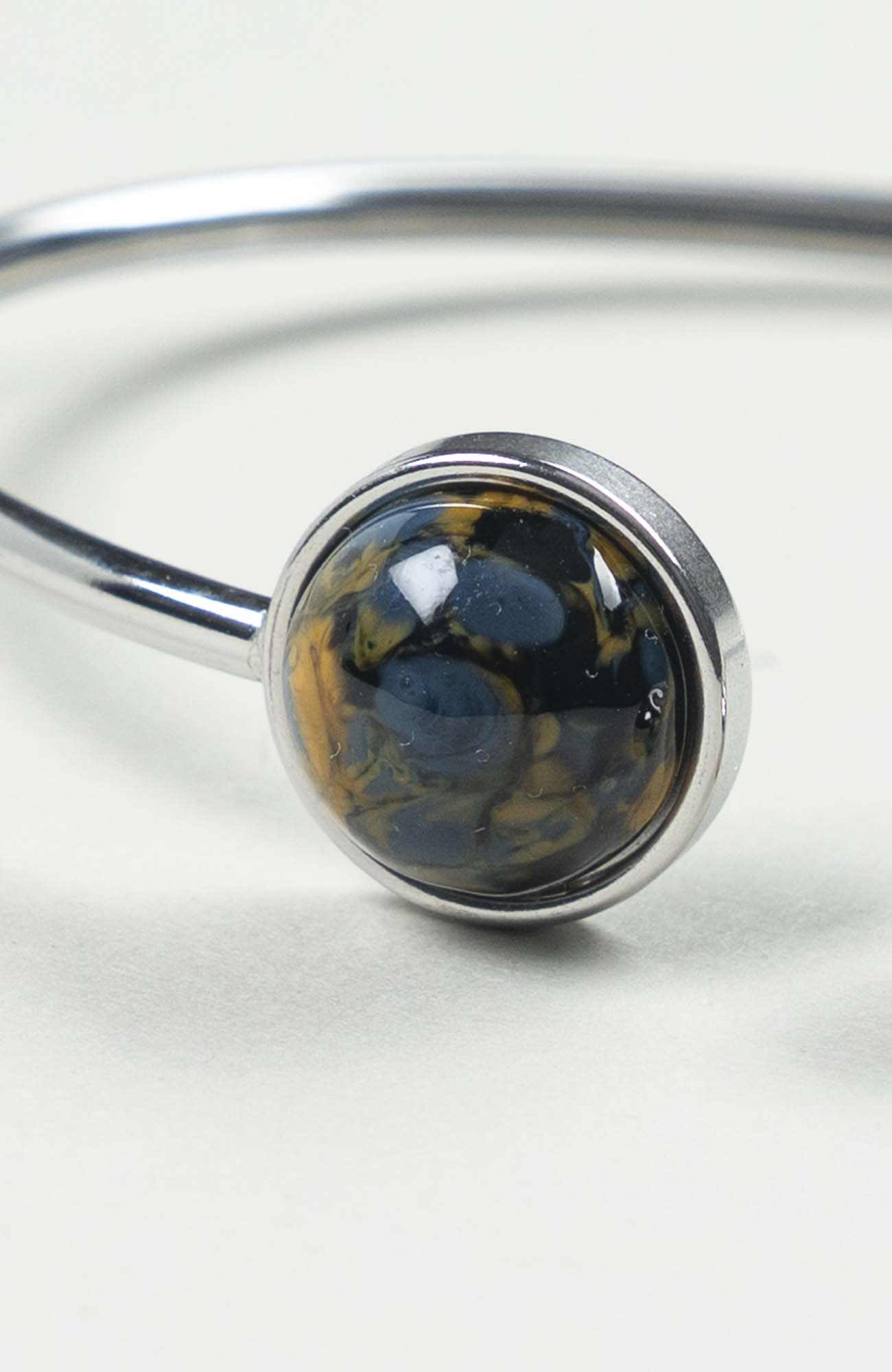 Bracelet grand jonc cabochon Azura Argenté